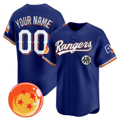 Custom Texas Rangers x Dragon Ball Royal RONA Vapor Premier Limited Jersey - All Stitched