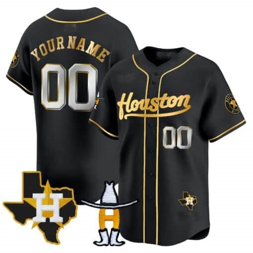 Custom Houston Astros Houston Rodeo Patch Vapor Premier Limited Jersey ¨C All Stitched-Black RONA
