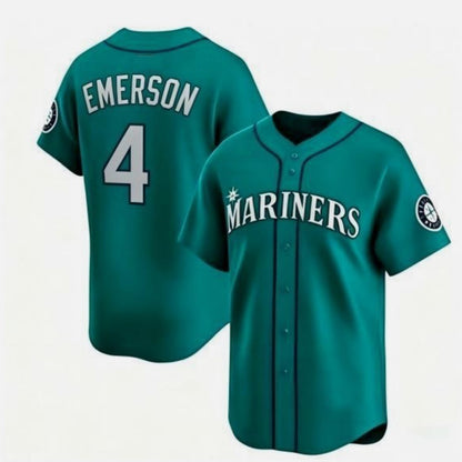Seattle Mariners #4 Colt Emerson Aqua RONA Limited Stitched jersey
