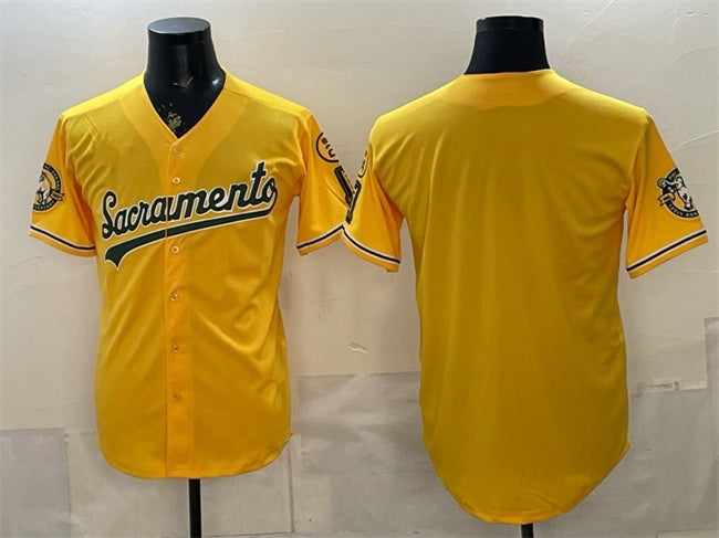Oakland Athletics Blank 2026 Yellow RONA Alternate Sacramento Celebrating 125 Years Vapor Limited Stitched Jersey
