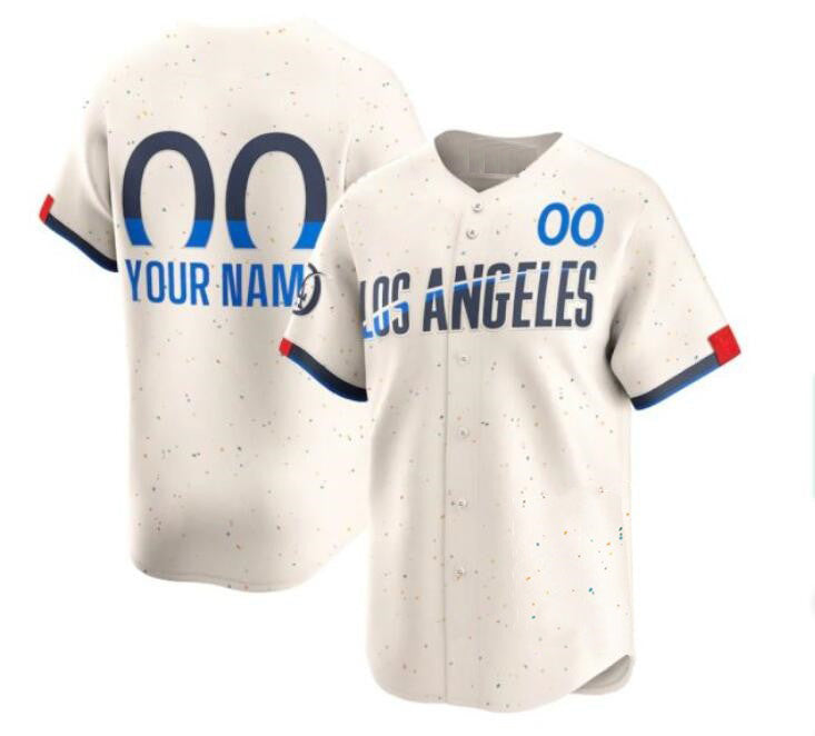 Custom Los Angeles Dodgers Active Player Cream RONA 2024 City Connect Limited Stitched Jersey
