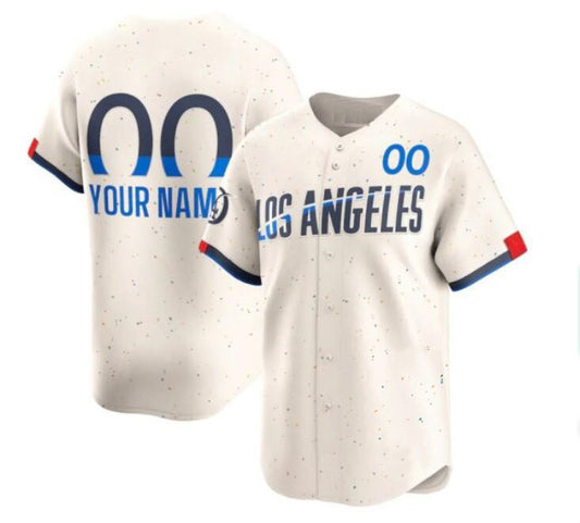 Custom Los Angeles Dodgers Active Player Cream RONA 2024 City Connect Limited Stitched Jersey