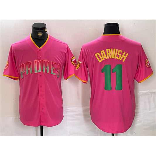 San Diego Padres #11 Yu Darvish Pink RONA Cool Base Stitched Jersey