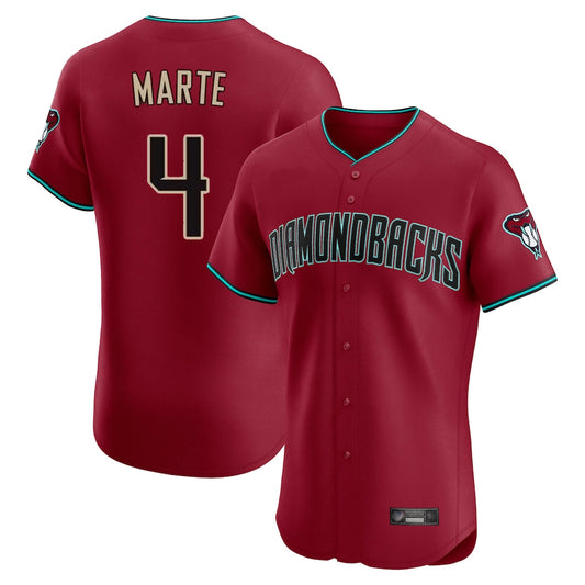 Arizona Diamondbacks #4 Ketel Marte Player Red RONA Limited Elite Home Game Stitched Jerseys