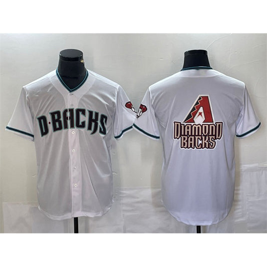 Arizona Diamondbacks White RONA Team Big Logo Cool Base Stitched Jerseys
