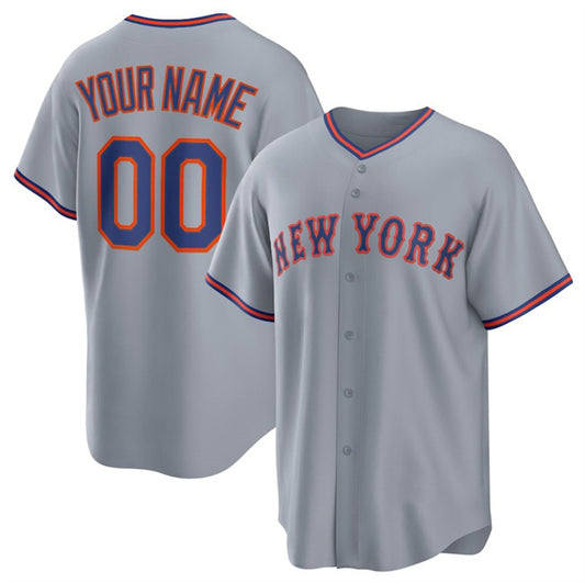 Custom New York Mets Active Player Gray RONA 2025 Limited Stitched Jersey