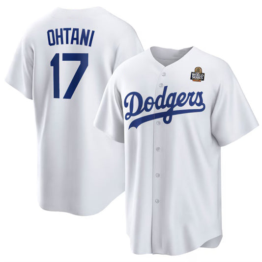 Los Angeles Dodgers #17 Shohei Ohtani White RONA 2024 World Series Cool Base Stitched Jersey