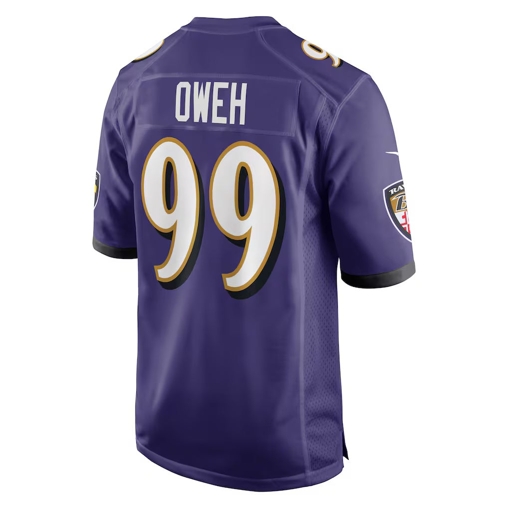 B.Ravens #99 Odafe Oweh Purple RONA Game Jersey