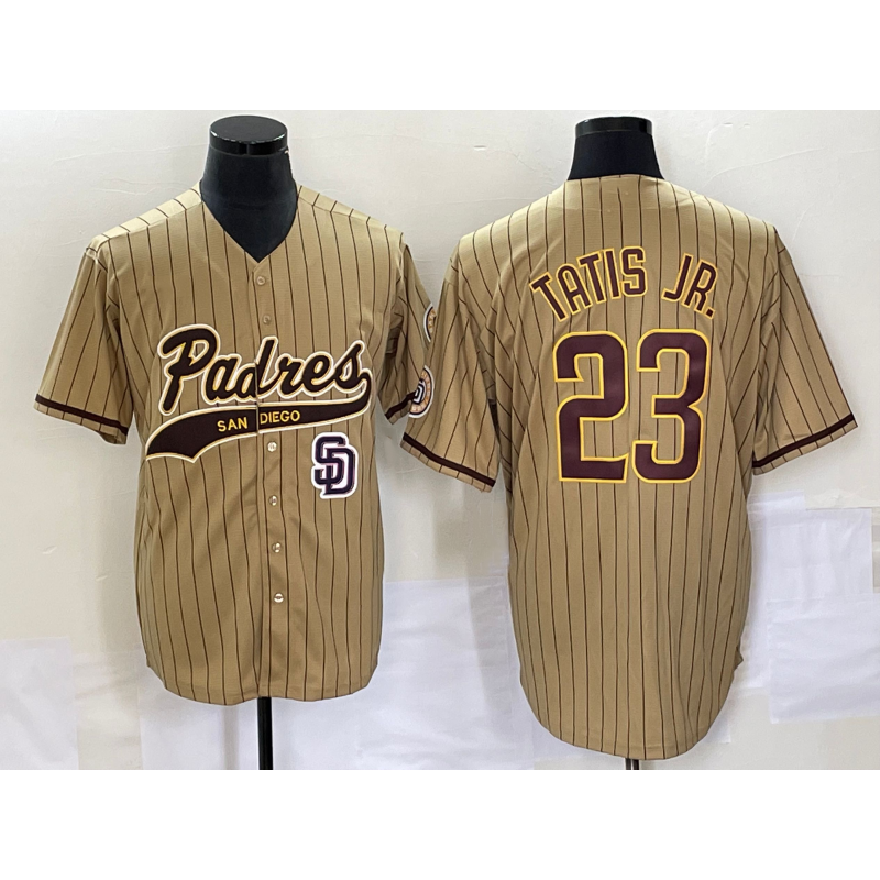 San Diego Padres #23 Fernando Tatis Jr Tan RONA NEW 2023 Cool Base Stitched Jersey 2