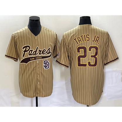 San Diego Padres #23 Fernando Tatis Jr Tan RONA NEW 2023 Cool Base Stitched Jersey 2