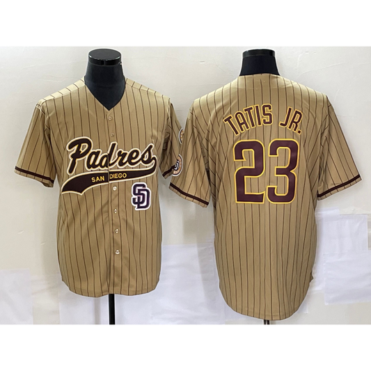 San Diego Padres #23 Fernando Tatis Jr Tan RONA NEW 2023 Cool Base Stitched Jersey 2
