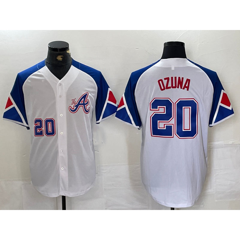 Atlanta Braves #20 Marcell Ozuna Number White RONA 2023 City Connect Flex Base Stitched Jersey