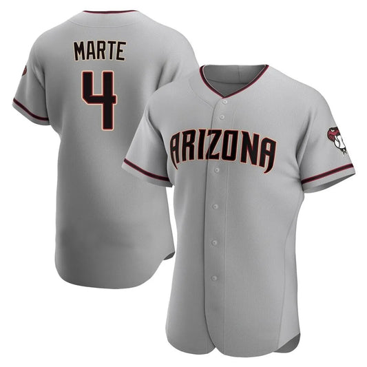 Arizona Diamondbacks #4 Ketel Marte Player Gray RONA Road Limited Elite Home Game Stitched Jerseys