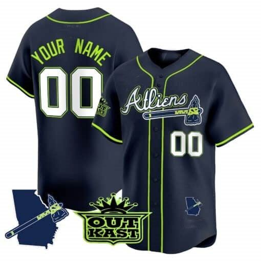Custom Atlanta Braves Atliens Vapor Premier Limited Jersey V2 ¨C All Stitched-Navy RONA