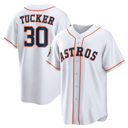 Houston Astros #30 Kyle Tucker White RONA 2022 World Series Home Stitched Jersey
