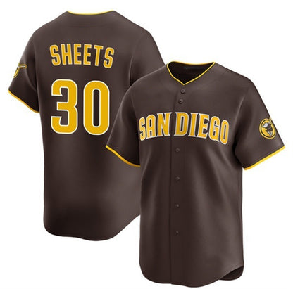 San Diego Padres #30 Gavin Sheets Brown RONA 2026 Road Limited Stitched Jersey