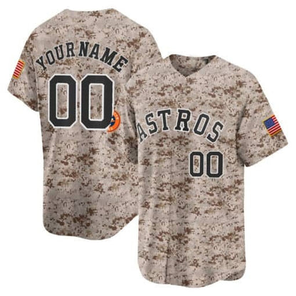 Custom Houston Astros USMC Alternate Vapor Premier Limited Jersey ¨C Desert RONA