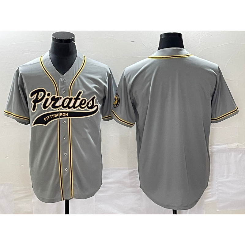 Pittsburgh Pirates Blank Grey RONA Cool Base Stitched Jersey
