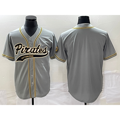 Pittsburgh Pirates Blank Grey RONA Cool Base Stitched Jersey