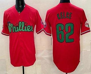 Philadelphia Phillies #62 Jason Kelce Red RONA Limited Stitched Jersey