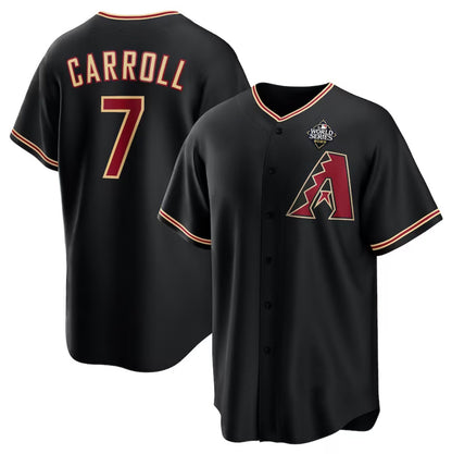 Arizona Diamondbacks #7 Corbin Carroll Black RONA 2023 World Series Cool Base Stitched Jersey