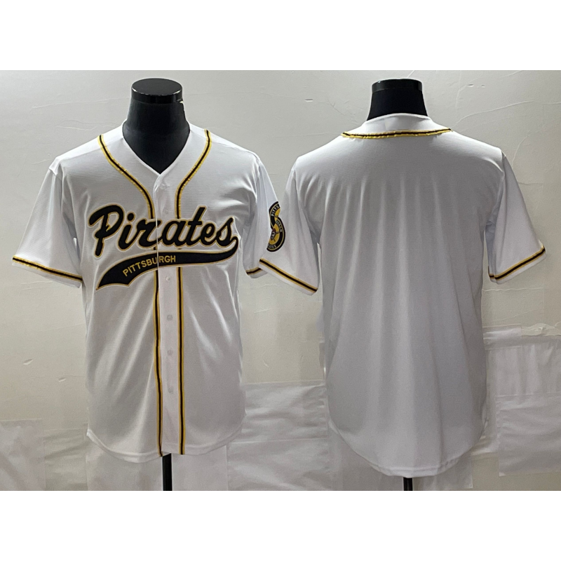 Pittsburgh Pirates Blank White RONA Cool Base Stitched Jersey