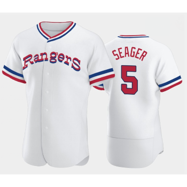 Texas Rangers #5 Corey Seager White RONA Throwback Stitched Flex Base Jersey
