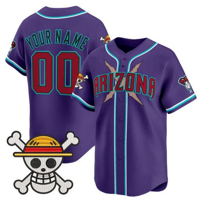 Custom Arizona Diamondbacks x One Piece Purple RONA Vapor Premier Limited Jersey - Stitched