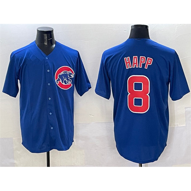 Chicago Cubs #8 Ian Happ Royal RONA Cool Base Stitched Jersey