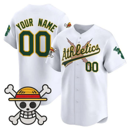 Custom Oakland Athletics x One Piece White RONA Vapor Premier Limited Jersey - Stitched