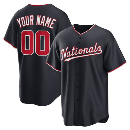 Custom Washington Nationals Navy RONA Alternate Replica Jersey