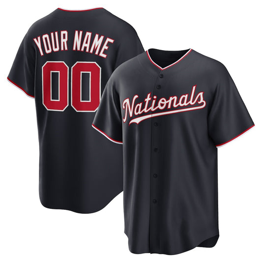 Custom Washington Nationals Navy RONA Alternate Replica Jersey