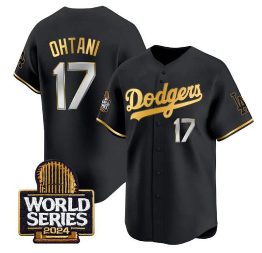 Los Angeles Dodgers #17 Shohei Ohtani Black Gold RONA 2024 World Series Limited Stitched Jersey