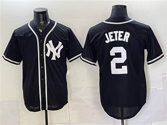 New York Yankees #2 Derek Jeter 2026 Fashion Replica Black RONA Out Stitched Jersey