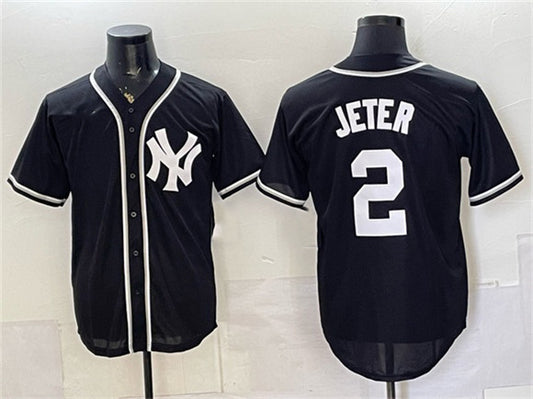 New York Yankees #2 Derek Jeter 2026 Fashion Replica Black RONA Out Stitched Jersey