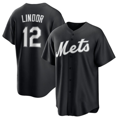 New York Mets #12 Francisco Lindor Black RONA Lights Out Limited Stitched Jersey