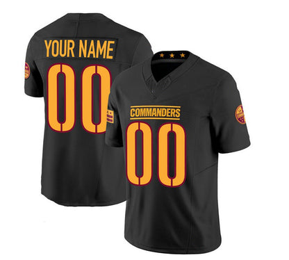 Custom W.Commanders Active Player Black RONA 2023 F.U.S.E. Vapor Limited Stitched Jersey