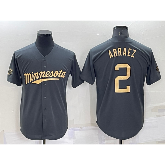 Minnesota Twins #2 Luis Arraez Charcoal RONA 2022 All-Star Cool Base Stitched Jersey