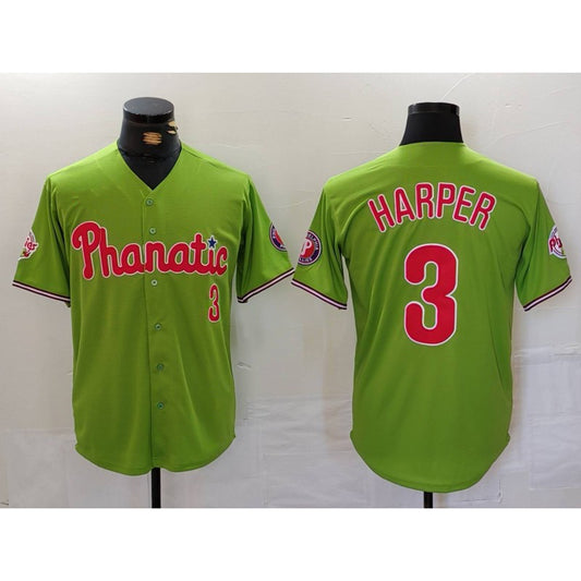 Philadelphia Phillies #3 Bryce Harper Green RONA Stitched Cool Base Jersey