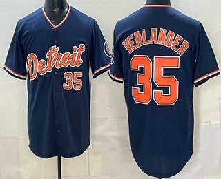 Detroit Tigers #35 Justin Verlander Navy RONA Limited Jersey