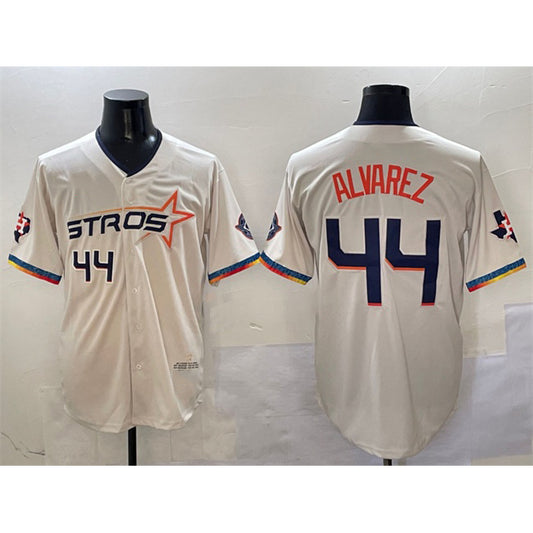 Houston Astros #44 Yordan Alvarez Cream RONA 2025 City Connect With Texas Patch Limited Stitched Jersey