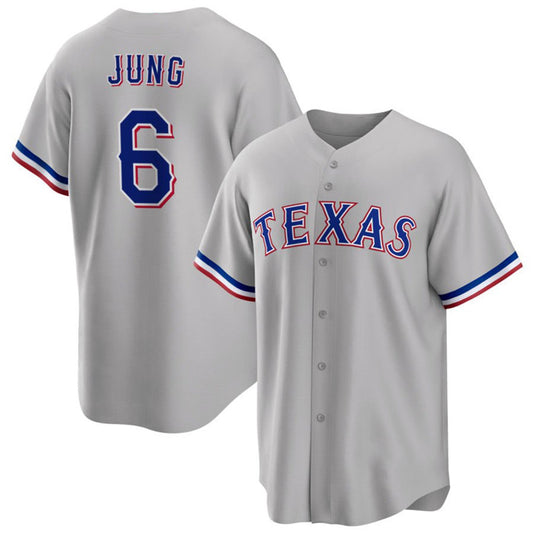 Texas Rangers #6 Josh Jung Gray RONA Cool Base Stitched Jersey