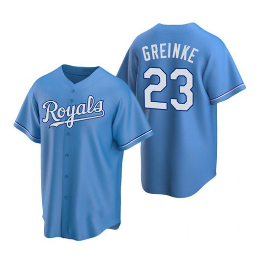 Kansas City Royals #23 Zack Greinke Light Blue RONA Cool Base Stitched Jersey