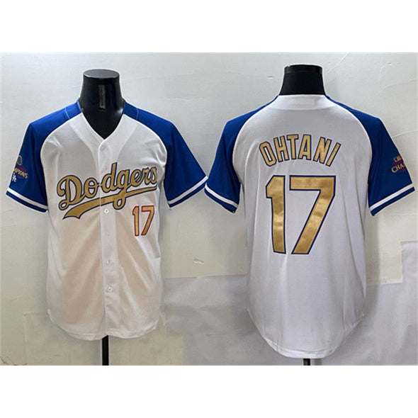 Los Angeles Dodgers #17 Shohei Ohtani White Royal Gold RONA 2024 World Series Champions Vapor Limited Stitched Jersey