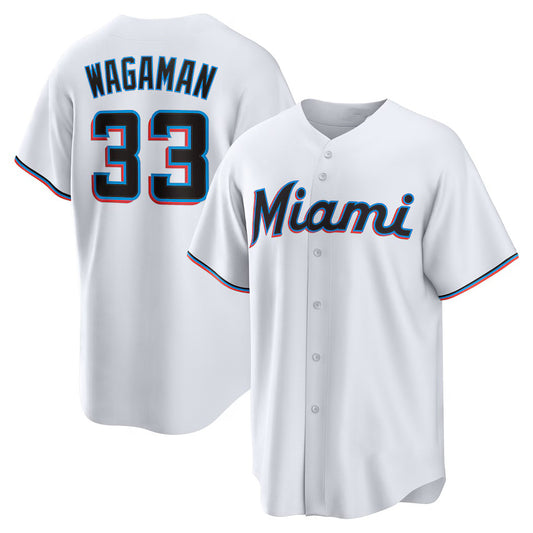Miami Marlins #33 Eric Wagaman White RONA Home Replica Jersey