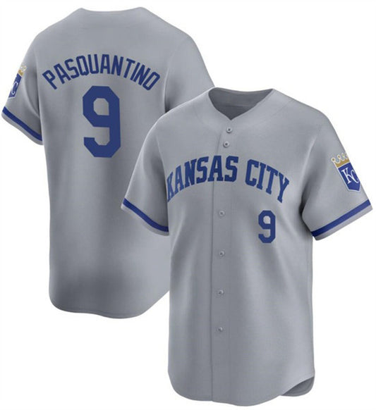 Kansas City Royals #9 Vinnie Pasquantino Gray RONA 2024 Away Limited Stitched Jersey