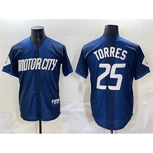 Detroit Tigers #25 Gleyber Torres Navy RONA City Connect Cool Base Limited Stitched Jersey