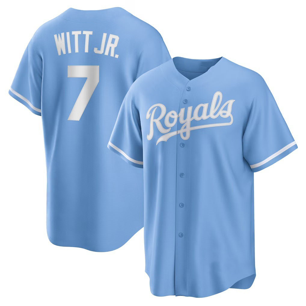 Kansas City Royals #7 Bobby Witt Jr. Light Blue RONA Alternate Replica Jersey