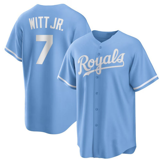 Kansas City Royals #7 Bobby Witt Jr. Light Blue RONA Alternate Replica Jersey