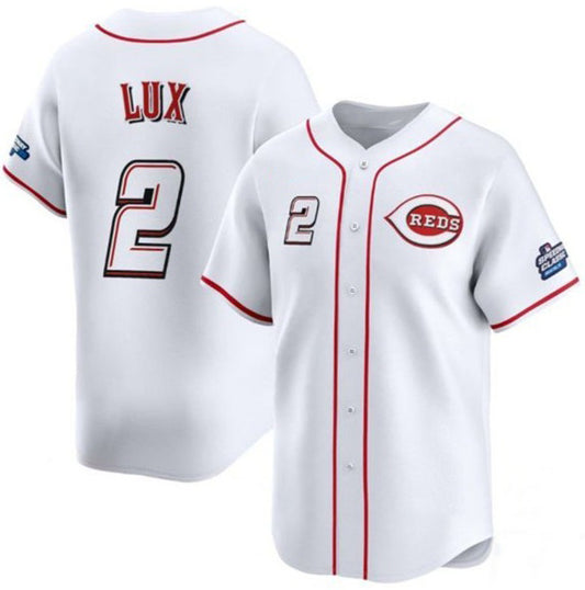 Cincinnati Reds #2 Gavin Lux White RONA 2025 Speedway Classic Home Limited Stitched Jersey